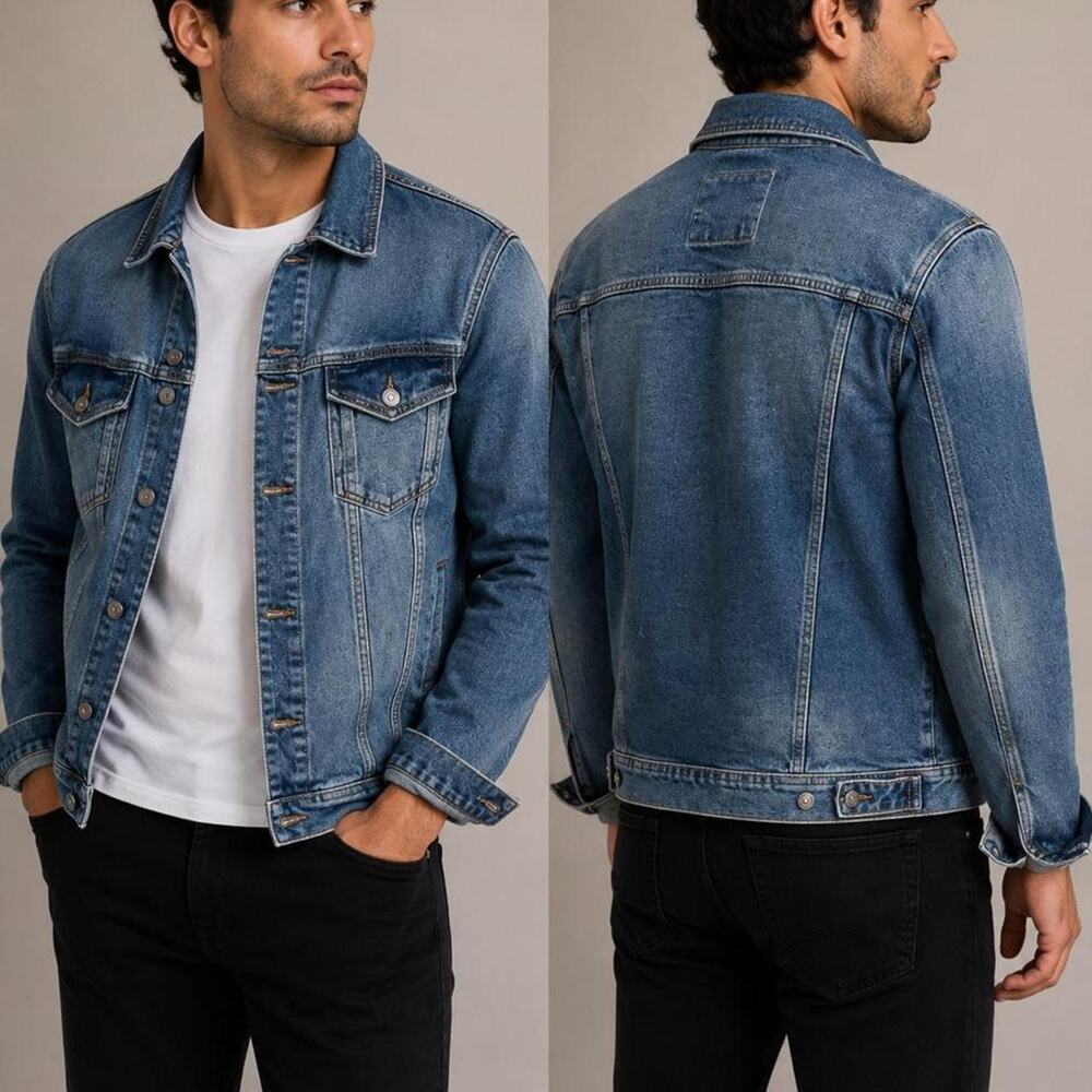 Zara blue men denim jacket size L
